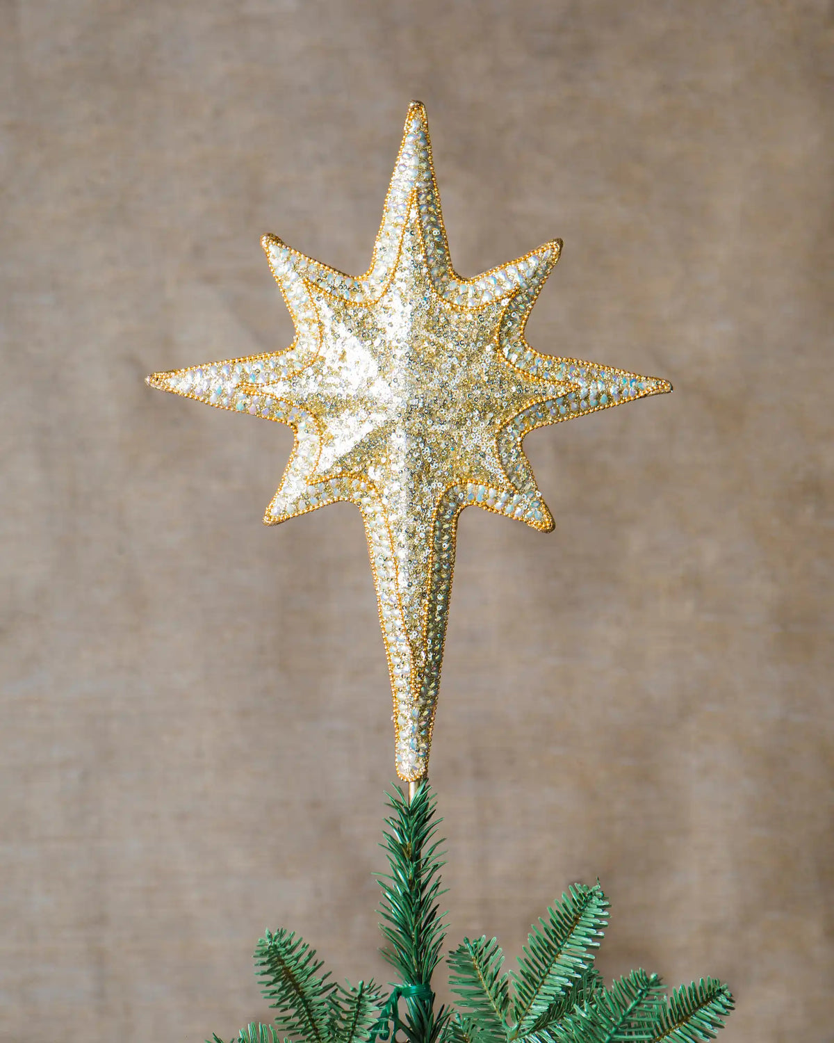 Bethlehem Star Beaded Christmas Tree Topper